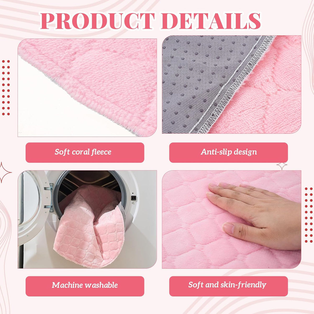 Waterproof Towel for Bed Couch Sofa 39 x 39 Inches Reusable Stainproof Heart Throw Blankets Cat Dog Leakproof Mat Incontinence Mattrass Protector Small Bed Sheets for Adult Couples(Pink)