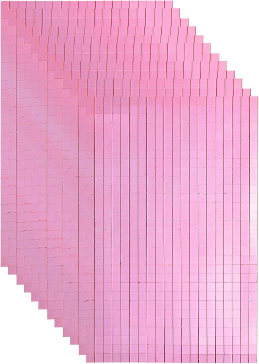 10800 PCS Glass Mirrors Disco Ball Tiles Self-Adhesive Pink Mirror Mosaic Tiles 5 x 5mm for Disco Ball, DIY Craft, KTV Decoration 18 Sheet