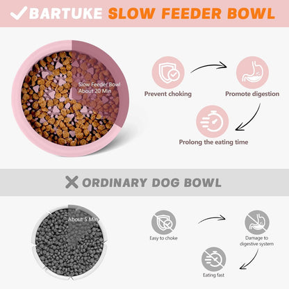 Silicone Dog Lick Bowl, Slow Feeder Dog Bowls with Strong Suction, Pink | 8.2"x2" BPA Free, Non-Slip Puzzle Dog Food Bowls, Anti-Choking Licking Freezer Treat Dispenser, Dishwasher Safe