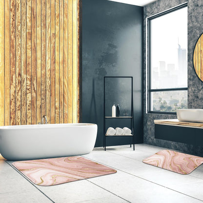 Bath Mat, Bathroom Rug, 16x24 Inch, Pink Marble