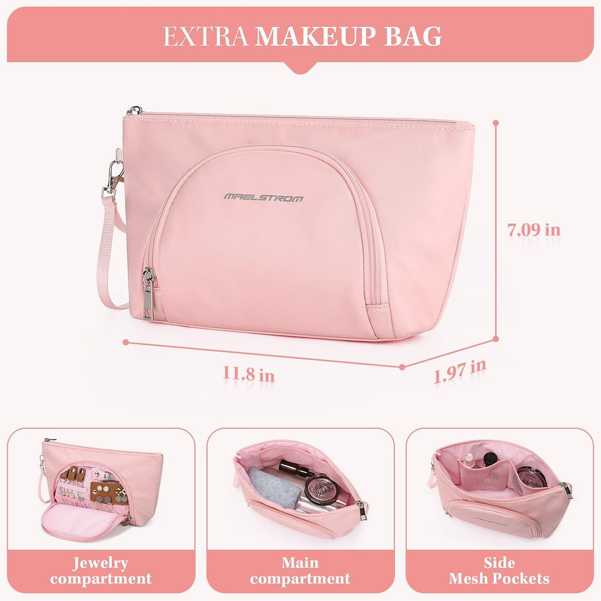 Gym Bag for Women,40L Travel Duffel Bag with Shoes Compartment and Wet Pocket,Waterproof Carry On Weekender Bag,Sport Gym Tote Bags Swimming Yoga, Hospital Holdalls（Pink)