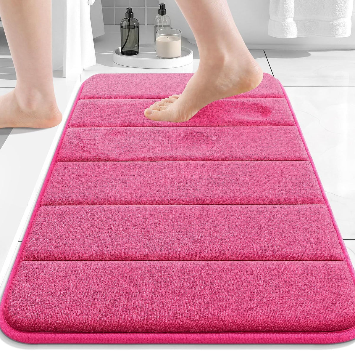 Memory Foam Bath Mat 24 x 16, Ultra Soft Absorbent Bathroom Rugs