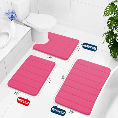 Memory Foam Bath Mat 24 x 16, Ultra Soft Absorbent Bathroom Rugs