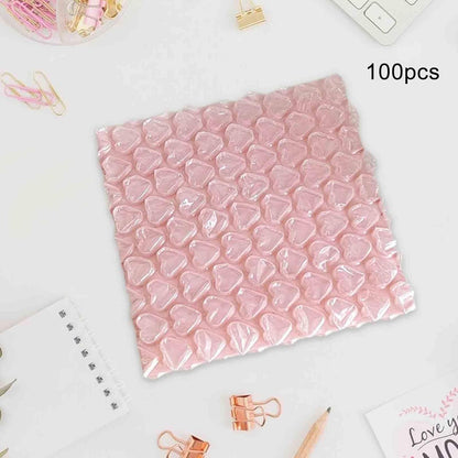 100x Love Bubble Bags Cushioning Packaging Bags Anti Static Thickening Foam Packing Bags Bubble Pouches for Shipping Storage, Pink, S