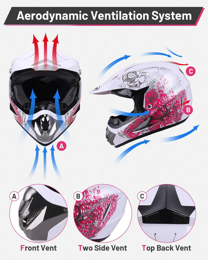 Youth Dirt Bike Helmet DOT Approved, Kids Full Face Motocross Helmet