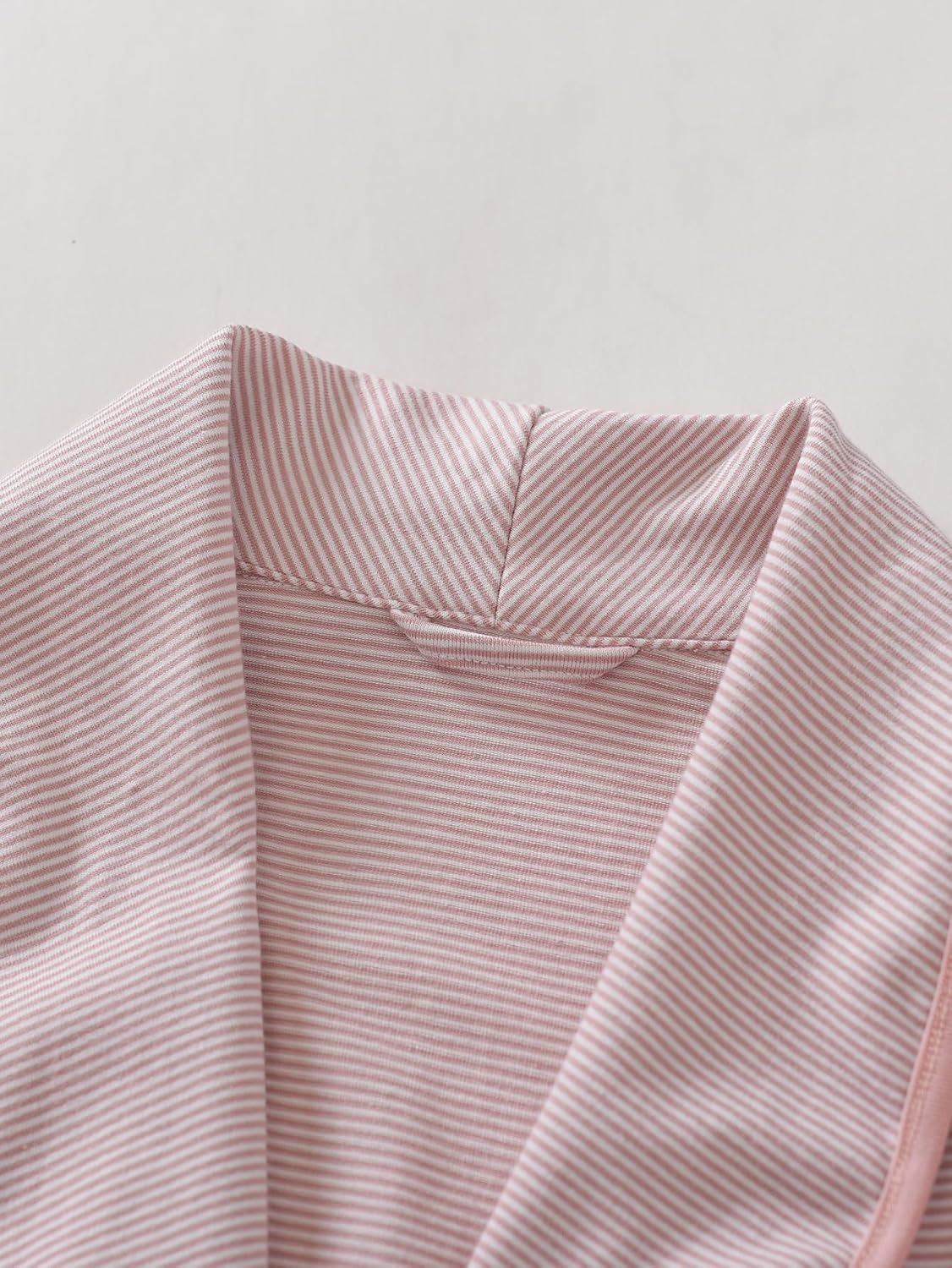 Women's Striped Cotton Robe Lightweight Long Bathrobe