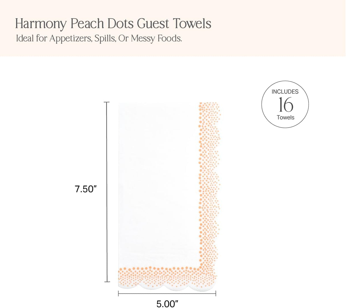 Gatherings by CP Harmony Dots Guest Towels, 16 Pack, 5 x 7.5 Inch