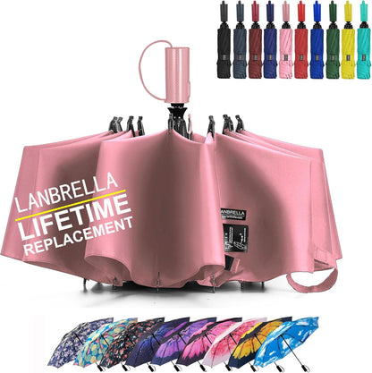 Compact Reverse Folding Umbrella Auto Windproof Travel Umbrella