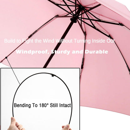 Compact Reverse Folding Umbrella Auto Windproof Travel Umbrella