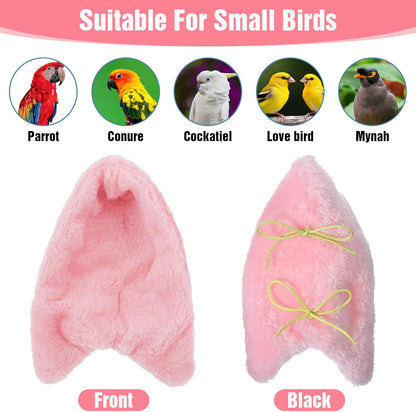 Bird Bed for Cage Cozy Bird Blanket Bird Corner Fleece Bird Bed Warmer Hanging Hammock Toy Cage Hanging Hammock Toy for Greys Parakeet Cockatiel Conure(Pink/M)