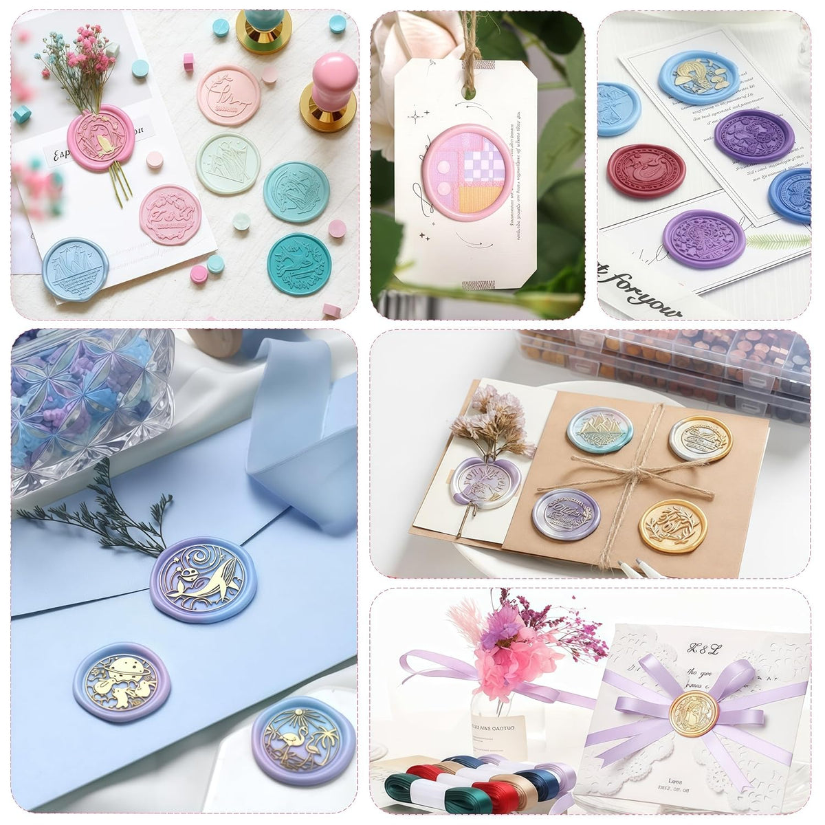732 Pcs Wax Seal Stamp Kit Electric Wax Seal Warmer, 24 Colors