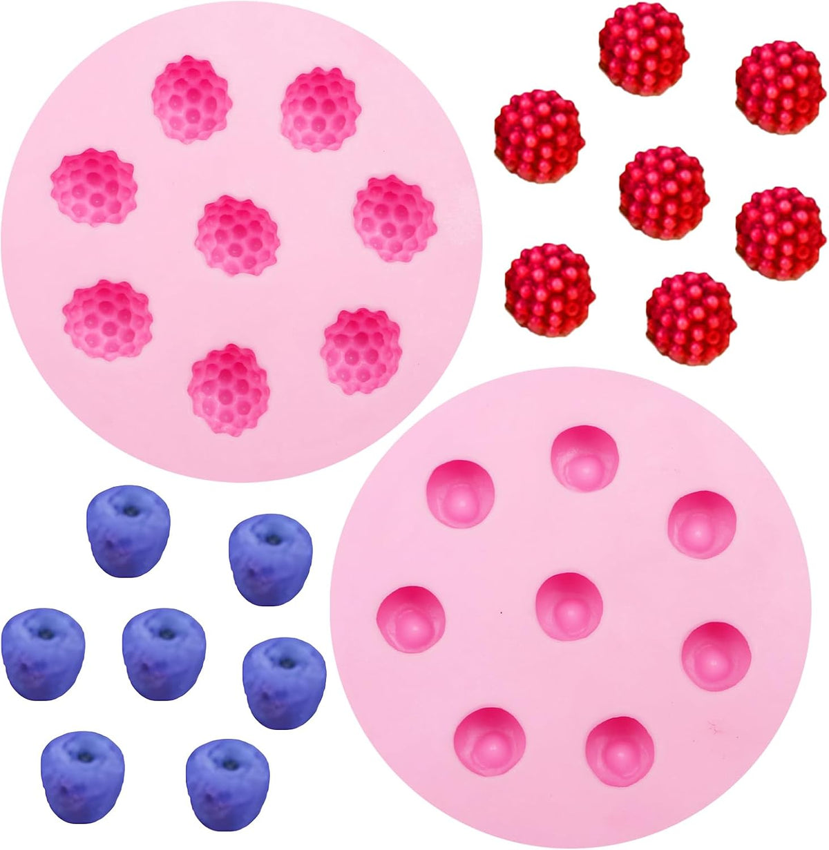 3D Raspberry Silicone Molds Fruit Blueberry Silicone Mold