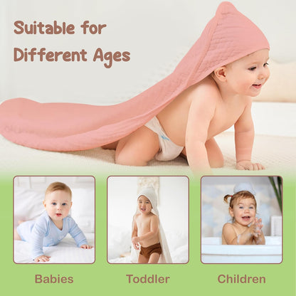 100% Organic Cotton 2 PK Muslin Baby Towels for Newborn 32x32 in