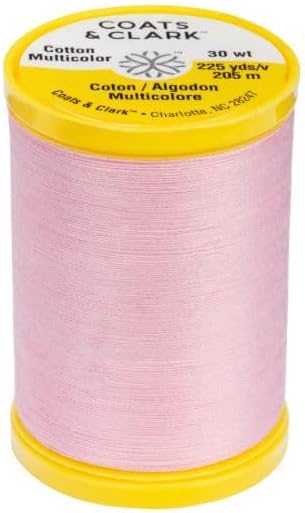 Coats & Clark Cotton All Purpose Sewing Thread 100% Mercerized Cotton 225 Yards Each Spool S970 2 Pack Bundle with 3 Needle Threaders (Light Pink)