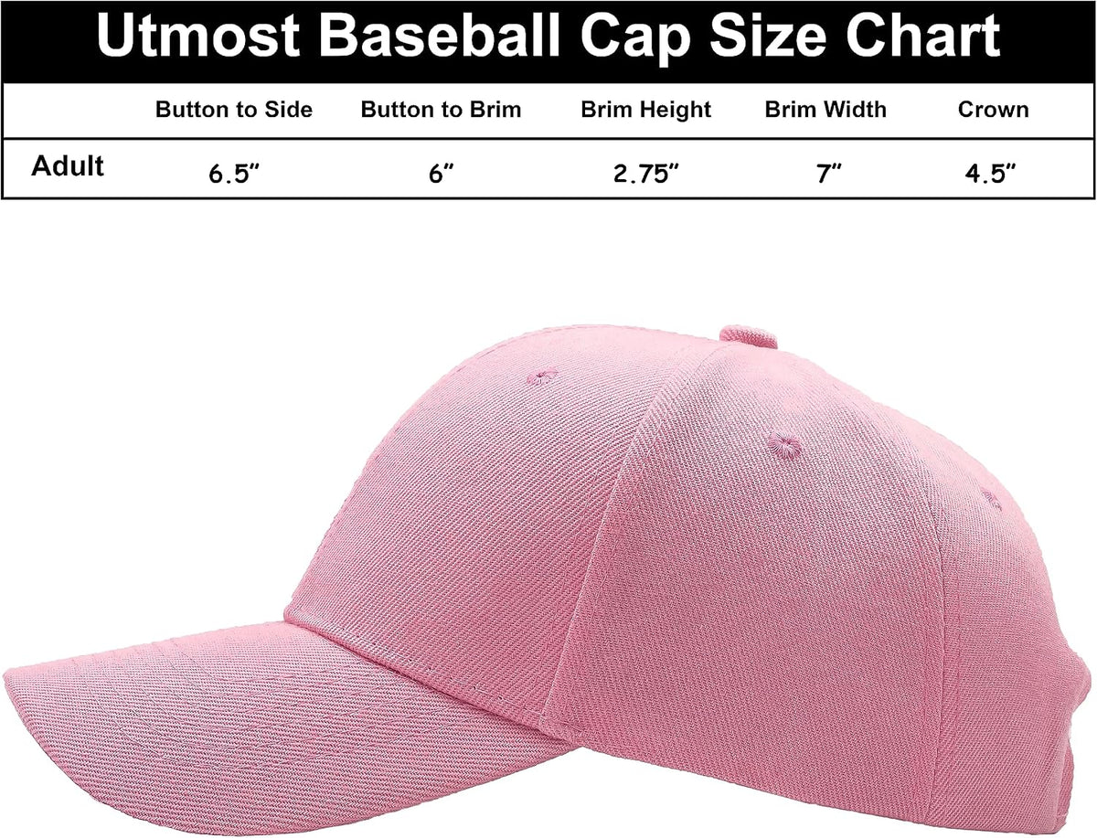 Structured Baseball Cap with Adjustable Closure - Performance Hat for Outdoor Activities (1pc Light Pink)