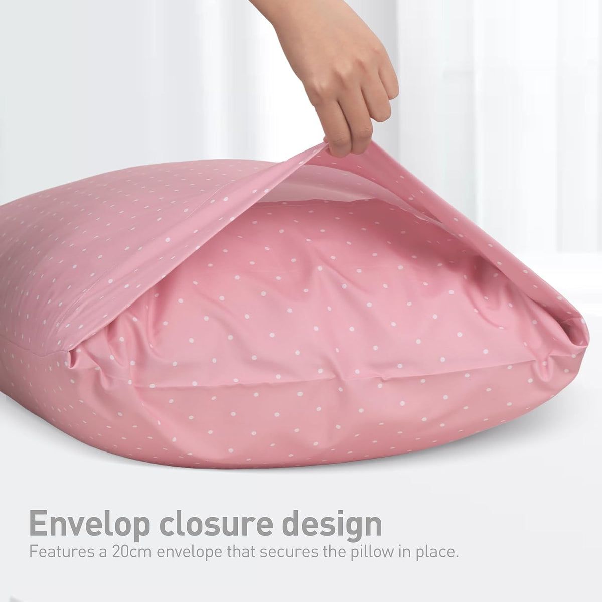 Ultra Soft Set of 2 Polka Dot Pink Standard Size Pillow Case,20x26