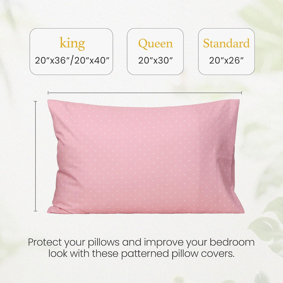 Ultra Soft Set of 2 Polka Dot Pink Standard Size Pillow Case,20x26