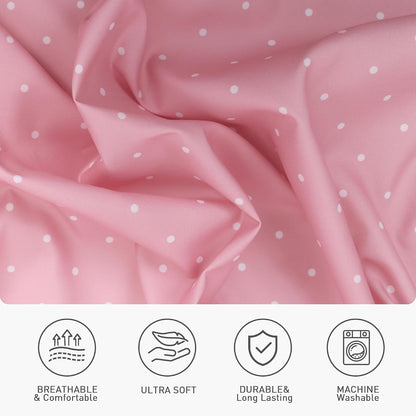 Ultra Soft Set of 2 Polka Dot Pink Standard Size Pillow Case,20x26