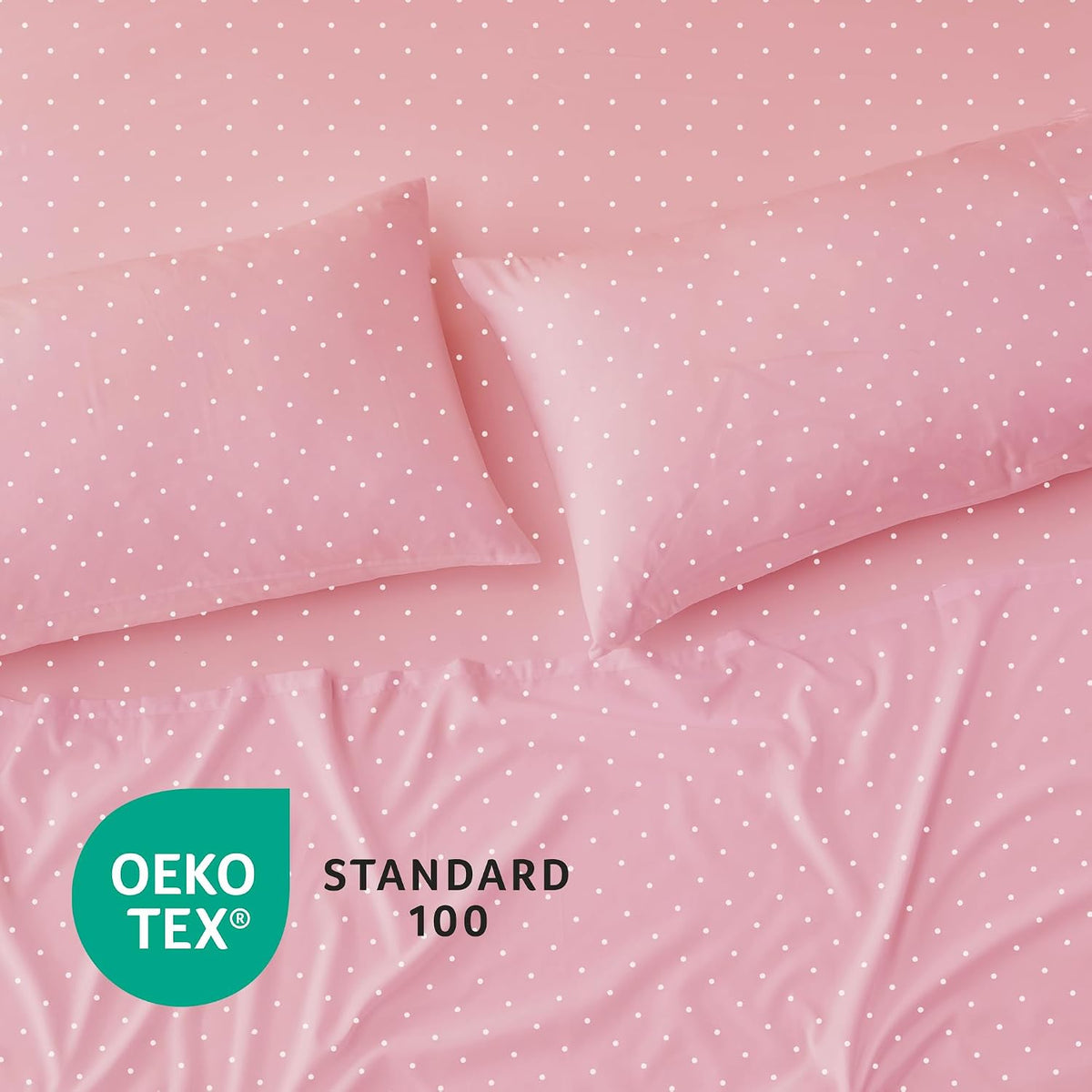 Ultra Soft Set of 2 Polka Dot Pink Standard Size Pillow Case,20x26
