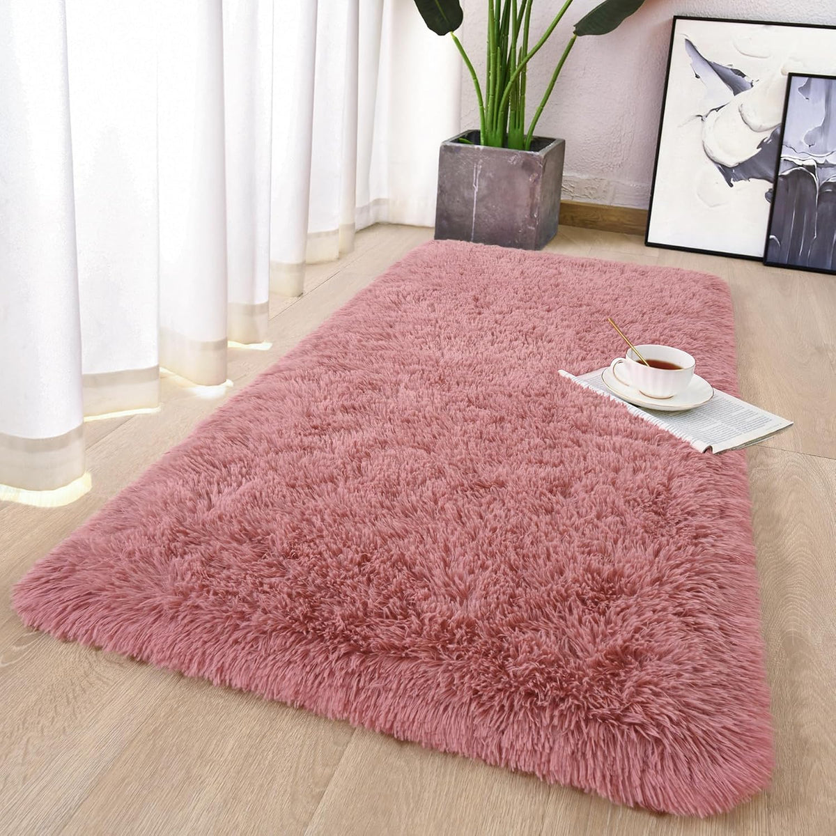 Chicrug Soft Runner Rug for Bedroom Living Room Plush Fluffy Rug 2x4
