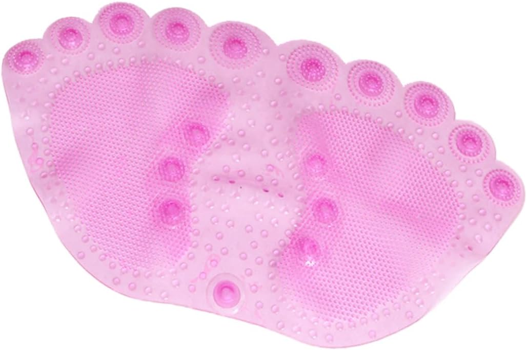 Pink PVC Bathroom Mat with Suction Cup Design for Floor Safety