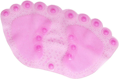 Pink PVC Bathroom Mat with Suction Cup Design for Floor Safety