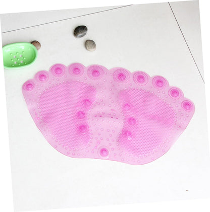 Pink PVC Bathroom Mat with Suction Cup Design for Floor Safety