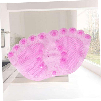 Pink PVC Bathroom Mat with Suction Cup Design for Floor Safety