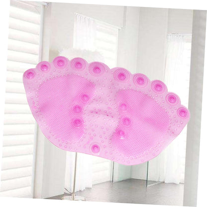 Pink PVC Bathroom Mat with Suction Cup Design for Floor Safety