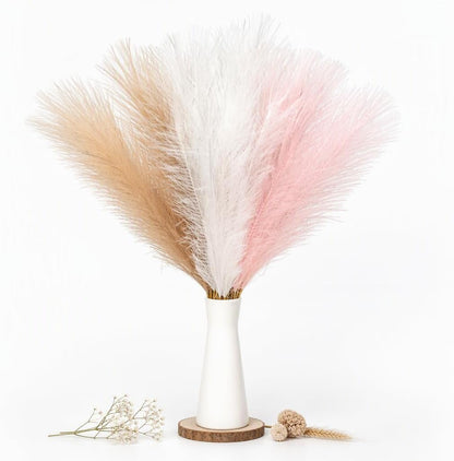 Artificial Pampas Grass Decor,21.7" Fluffy Faux Pampas,30Pcs Bohemian Style