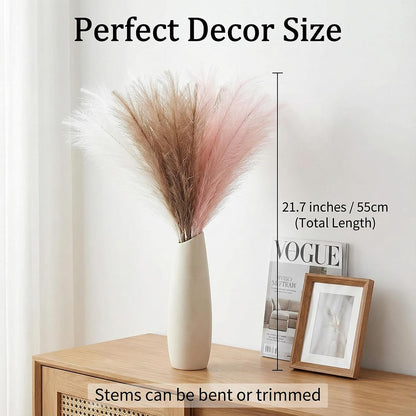 Artificial Pampas Grass Decor,21.7" Fluffy Faux Pampas,30Pcs Bohemian Style