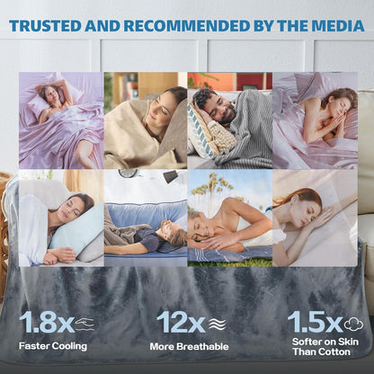 Cooling Blanket Throw Size (50"x70"), Cooling Blankets for Hot Sleepers, Absorbs Heat to Keep Body Cool – Cold Blankets for Sleeping, Ice Blanket for Bed Couch Sofa，All Season Use