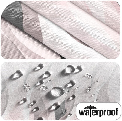 Pink Ombre Striped Shower Curtain for Bathroom Decor Pink Brown Abstract Ombre Geometric Waves Shower Curtain Modern Art Minimalist Bath Curtains Waterproof Shower Curtains Set,72x72inch