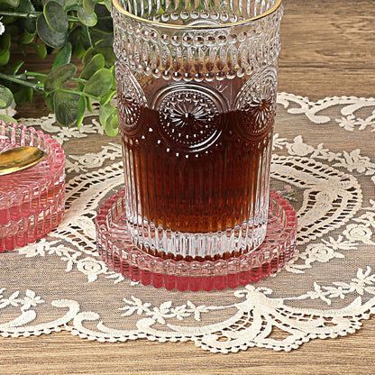 Set of 5 Heat-Resistant Clear Glass Coaster for Hot and Cold Drinks