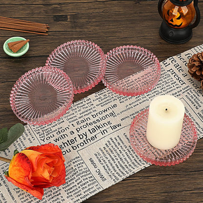 Set of 5 Heat-Resistant Clear Glass Coaster for Hot and Cold Drinks