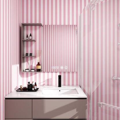 Pink and White Striped Peel and Stick Wallpaper 17.3"x80"