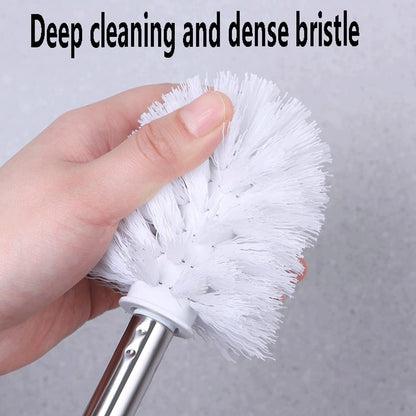 Toilet Brush with Holder Set, Toilet Brush Holder, Stainless Steel Handle Toilet Scrubber Brush with Strong Bristles for Bathroom Toilet Easy Cleaning (Pink)