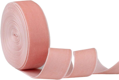 Velvet Ribbon for Gift Wrapping Christmas Decoration (05 (Light Peach), 1" (25mm) x 5 Yards)