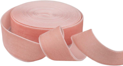 Velvet Ribbon for Gift Wrapping Christmas Decoration (05 (Light Peach), 1" (25mm) x 5 Yards)
