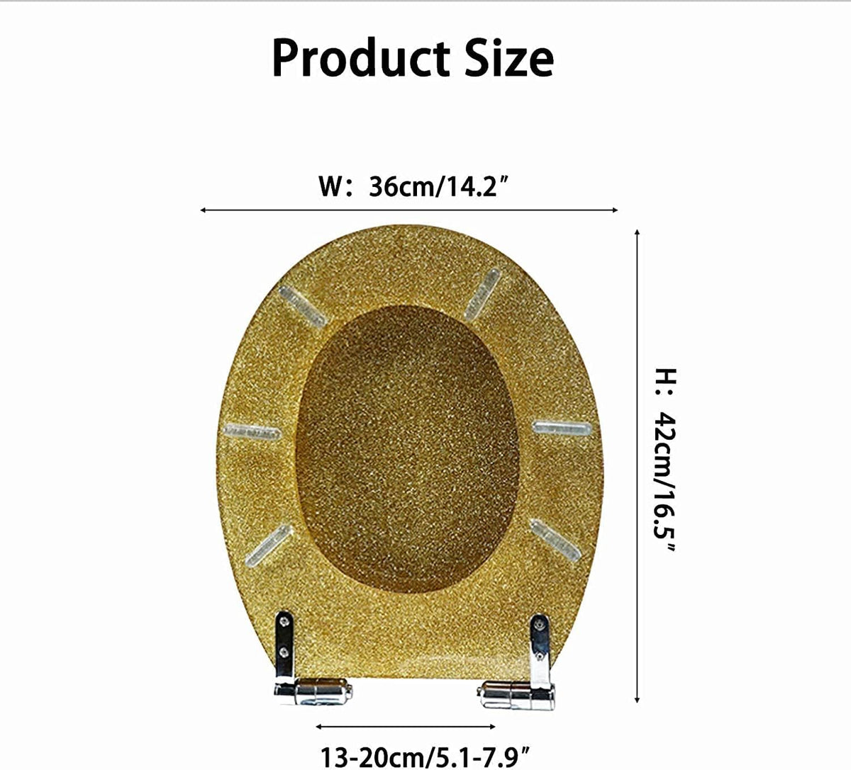 Glitter Toilet Seat, Resin Toilet Seat Elongated Soft Close Quick Release Heavy Duty Toilet Seats with Glitter Cover(Pink)