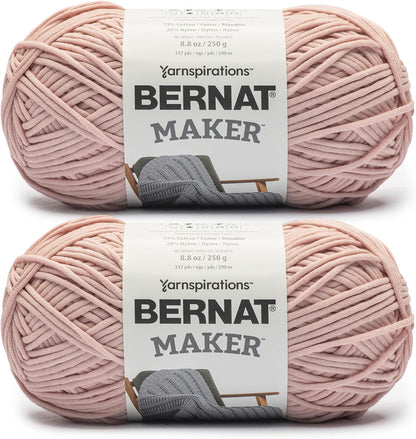 Maker, Cotton Soft Yarn for Crocheting, Soft Peach, 2-Pack