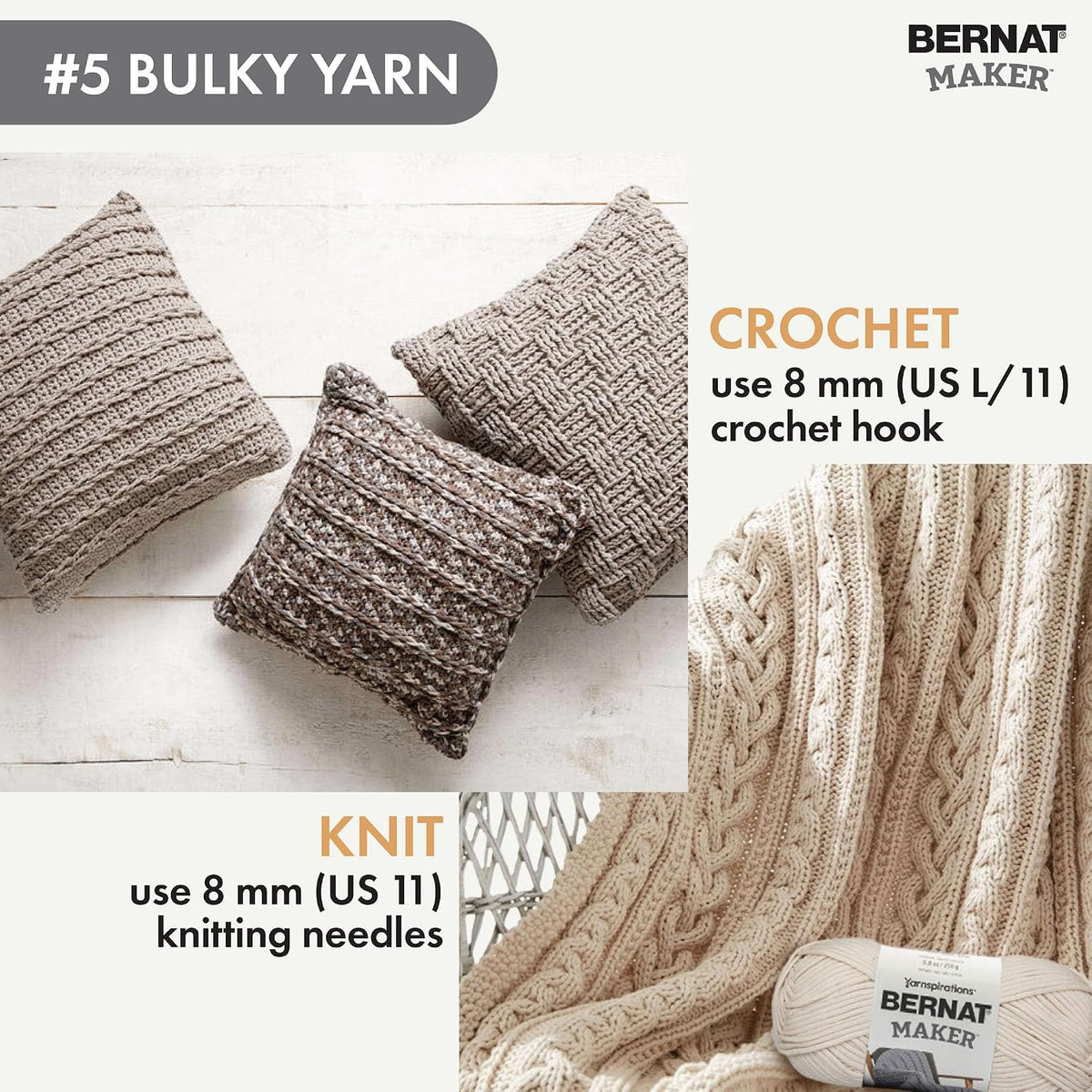 Maker, Cotton Soft Yarn for Crocheting, Soft Peach, 2-Pack