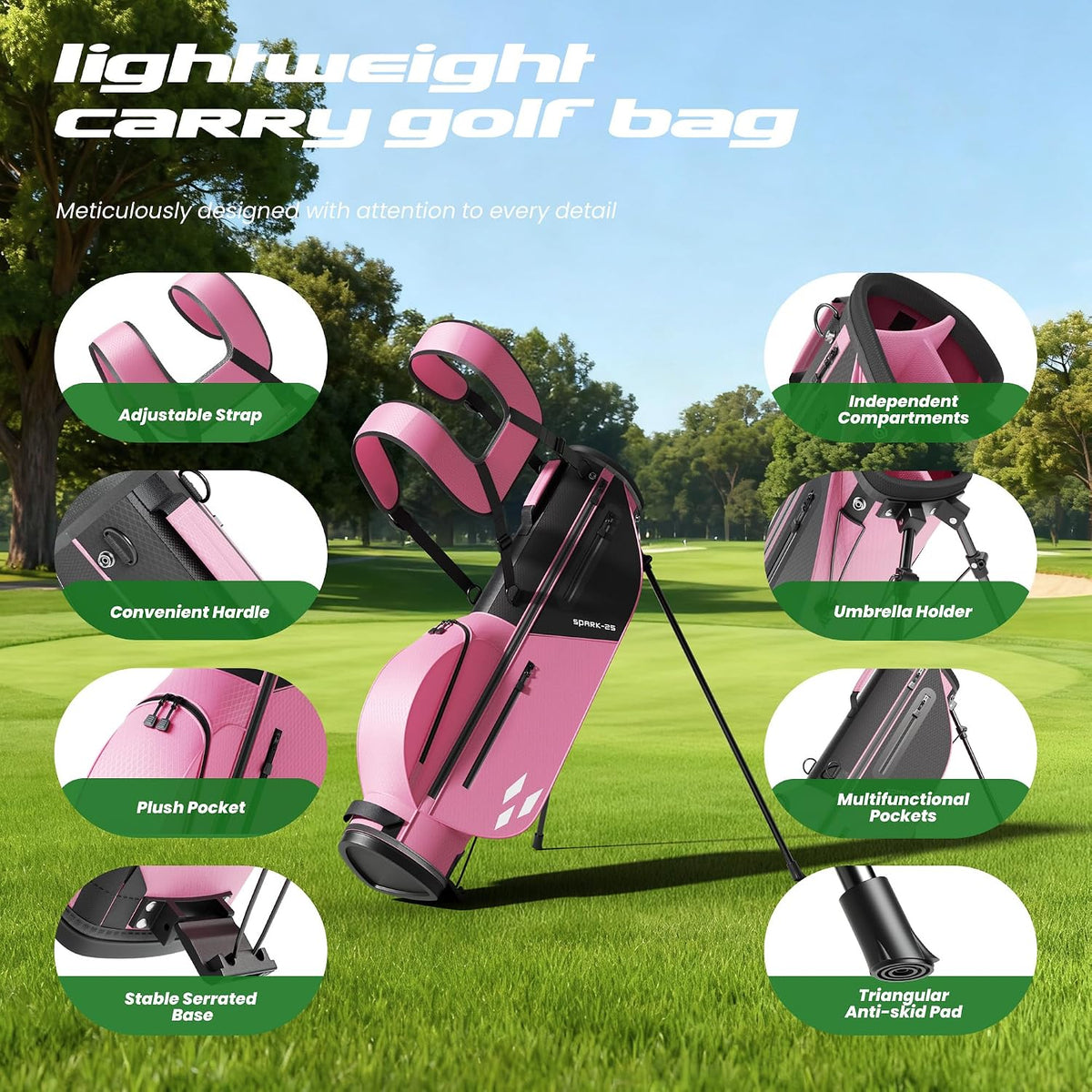 5/6/7 Pieces Kids Golf Clubs Set - Youth Golf Clubs Junior Set Ages 3-14 Includes Stand Bag, 1# Driver, 5# Hybrid, 7#, PW# Irons and Putter Right/Left Hand for Boys Girls