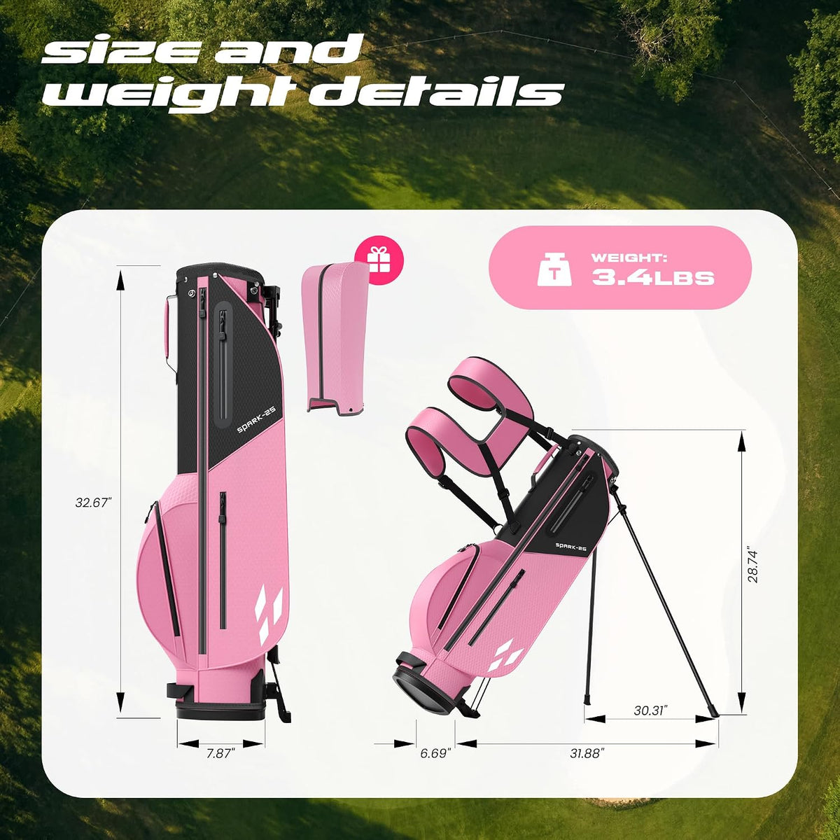 5/6/7 Pieces Kids Golf Clubs Set - Youth Golf Clubs Junior Set Ages 3-14 Includes Stand Bag, 1# Driver, 5# Hybrid, 7#, PW# Irons and Putter Right/Left Hand for Boys Girls