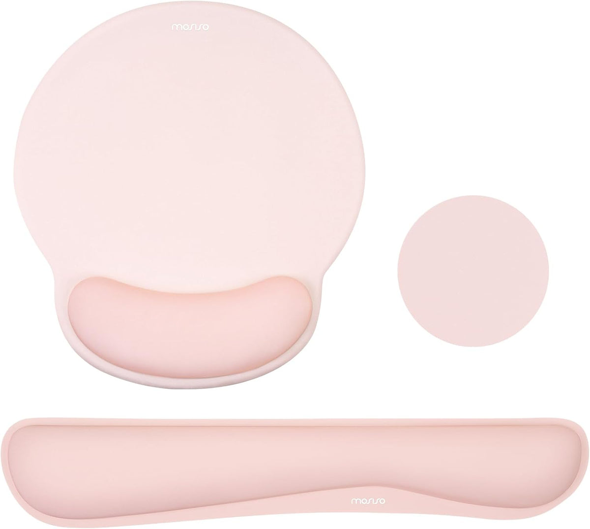 Wrist Rest Support for Mouse Pad&Keyboard Set, Chalk Pink