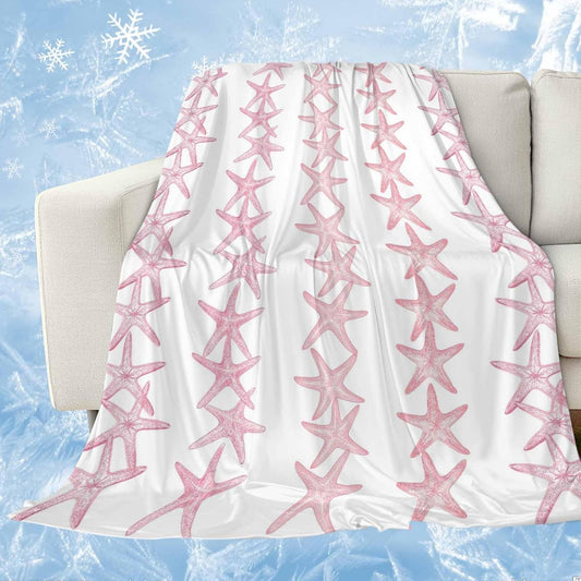 Cooling Blanket for Hot Sleepers, Light Pink Starfish Coastal Lightweight Breathable Summer Blanket, Nautical Summer Ocean Modern Double-Side Cool Throw Blankets for Sleeping Travel, 30"x40"