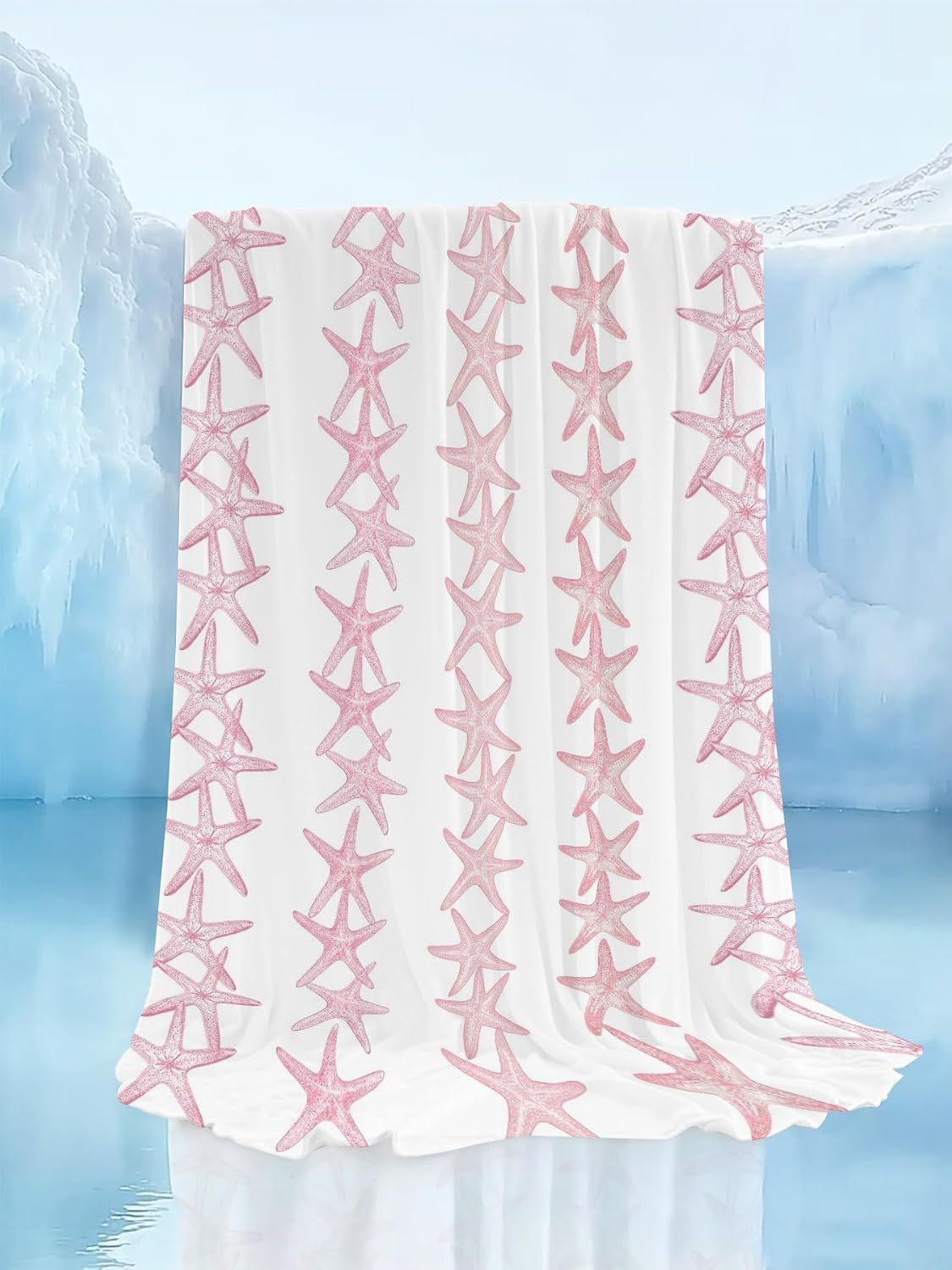 Cooling Blanket for Hot Sleepers, Light Pink Starfish Coastal Lightweight Breathable Summer Blanket, Nautical Summer Ocean Modern Double-Side Cool Throw Blankets for Sleeping Travel, 30"x40"