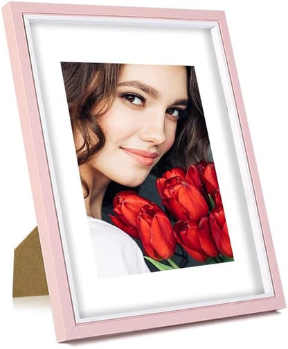 8x10 Picture Frame Set of 4, Pink Picture Frames, Wooden