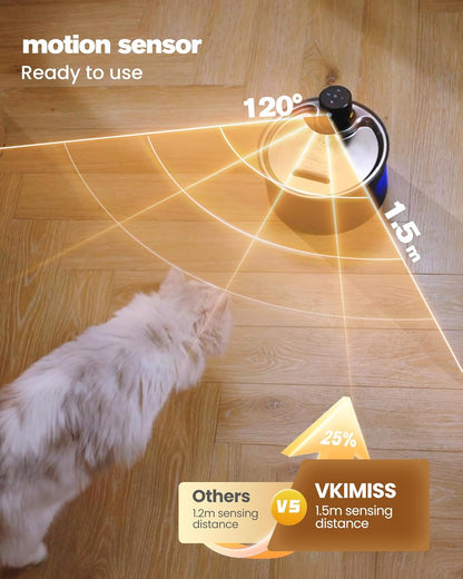 Wireless Cat Water Fountain Cordless: 108oz Battery Operated Cat Fountain | 3.2L Automatic Pet Water Dispenser Rechargeable Drinking Fountains for Cats Indoor with Motion Sensor Multiple Cats and Dogs