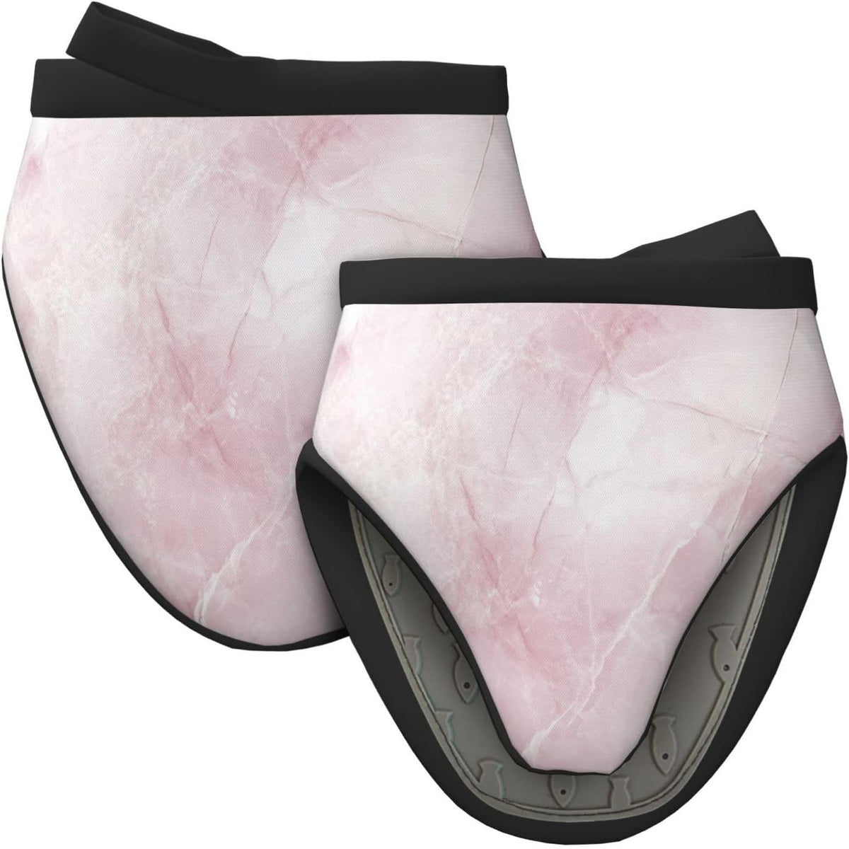 Mini Oven Mitts Light Pink Marble Abstract 2-Pack Set Silicone Grip Kitchen Gloves Heat Resistant 5.9”x5.9” Hanging Loop Mittens for Cooking Baking BBQ Oven Mitt